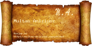 Multas Aniziusz névjegykártya